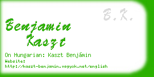 benjamin kaszt business card